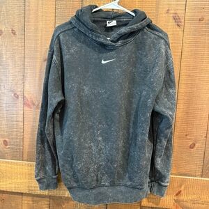 Nike Acid Wash Black Oversized Sweatshirt Center Swoosh Vintage Streetweart